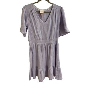 KNOX ROSE BOHO V-NECK GAUZY MUSLIN DRESS SIZE SMALL WITH POCKETS POWDER BLUE NWT